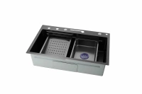 Кухонная мойка VANS VAS MF 750*460 DECOR BL+Mixing panel DC-05