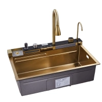 Кухонная мойка VANS VAS MF 750*460 DECOR GOLD+Mixing panel DC-05