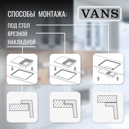 Кухонная мойка VANS VAS 450*505 SATIN